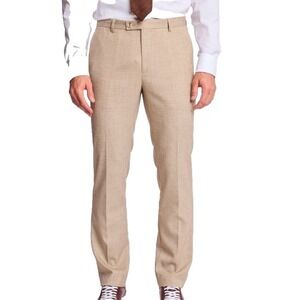 Paisley & Gray Pants Mens 32x32 Beige Slim Fit Stretch Dress Chino Linen NWT